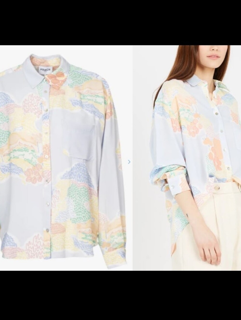 FRNCH Paris Multicolor Button Down Top_XS